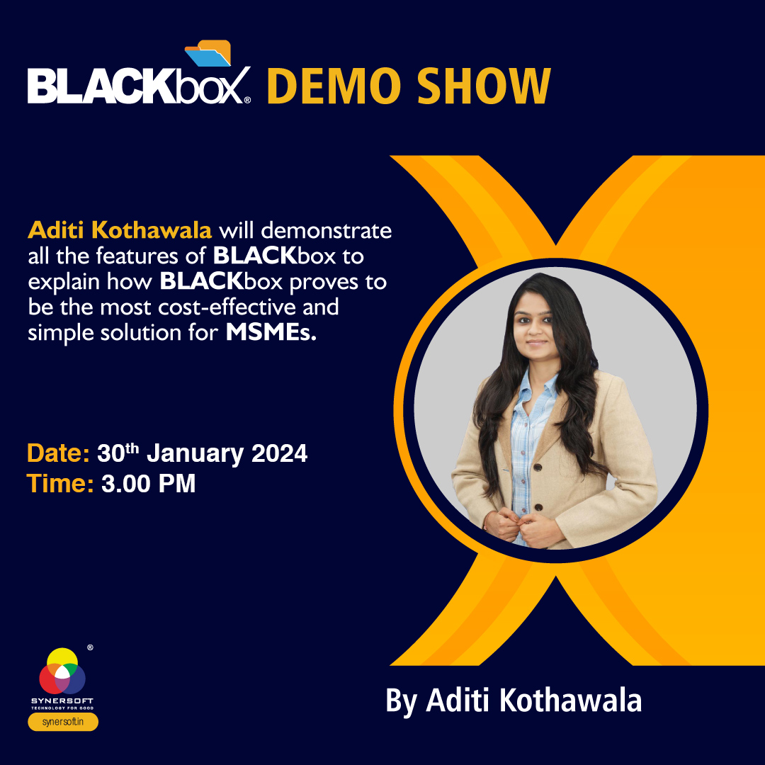 SynersoftTech's tweet image. 🌐 Join Aditi Kothawala&apos;s BLACKbox Demo today! Unleash cost-effective IT solutions for MSMEs. 🚀

🗓️ Jan 30, 2024, 15:00 IST 
 Register: us06web.zoom.us/webinar/regist…
See you there! 🚀 #BLACKboxDemo #Cybersecurity #MSMEs