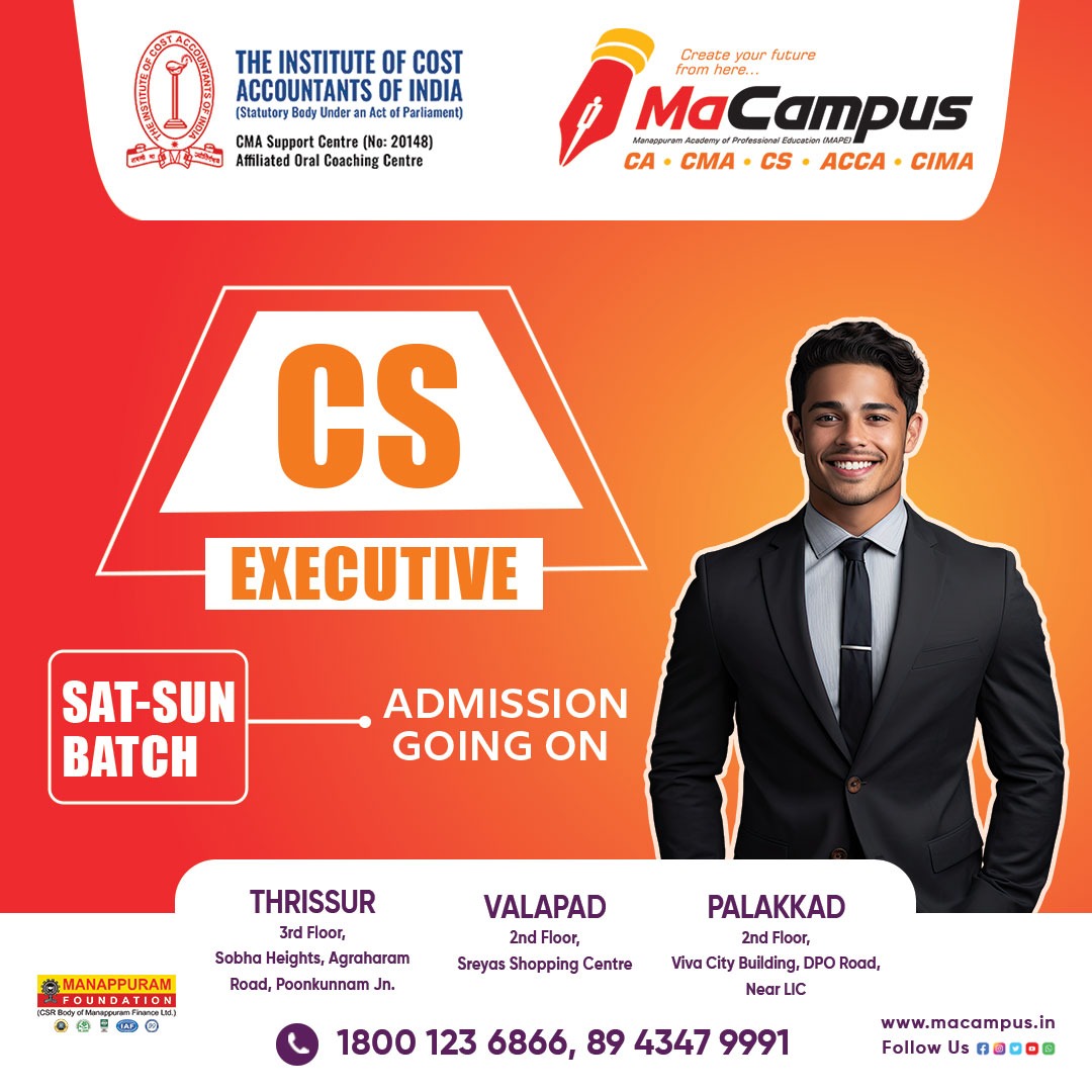 MacampusTcr's tweet photo. MaCampus
(Manappuram Academy of Professional Education)

ADMISSION GOING ON 🌠
Contact us for more details 📞 1800 123 6866, 89 4347 9991

#CSExecutive #WeekendBatch #MaCampus #TechProfessional
#CSEngineer #CharteredAccountant #CMAPrepare #ACCAJourney #FinanceProfessional https://t.co/tD2Ob28jbt