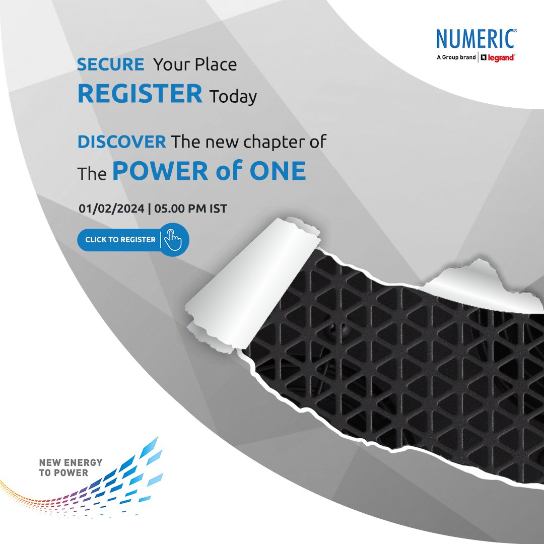 📣New Product Launch Alert 📣

Secure your place and register to witness the new chapter of the #PowerOfOne 🌟

Register for the virtual launch now – numericups.com/Register-Disco…

#NumericUPS #NewEnergyToPower #ProductLaunch #NewLaunch #StayTuned #VirtualLaunch