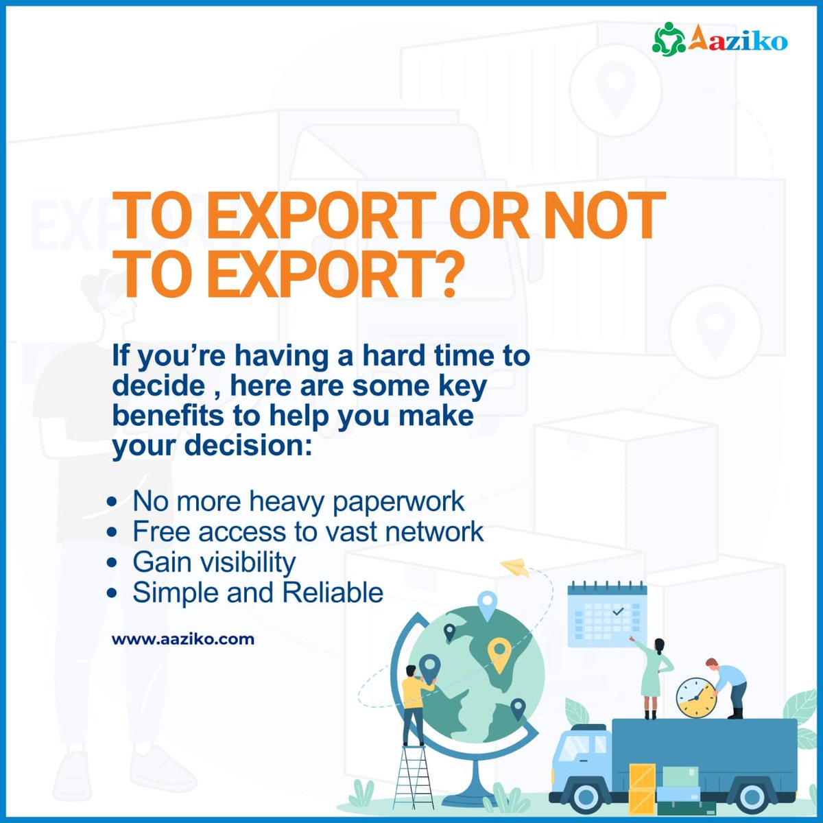 Exporting your products shouldn't be a dilemma; it's a gateway to endless possibilities! No paperwork hassles, simplicity, reliability, and free access to a global network await you. Gain international visibility and elevate your business.
#ExportSuccess #GlobalExpansion