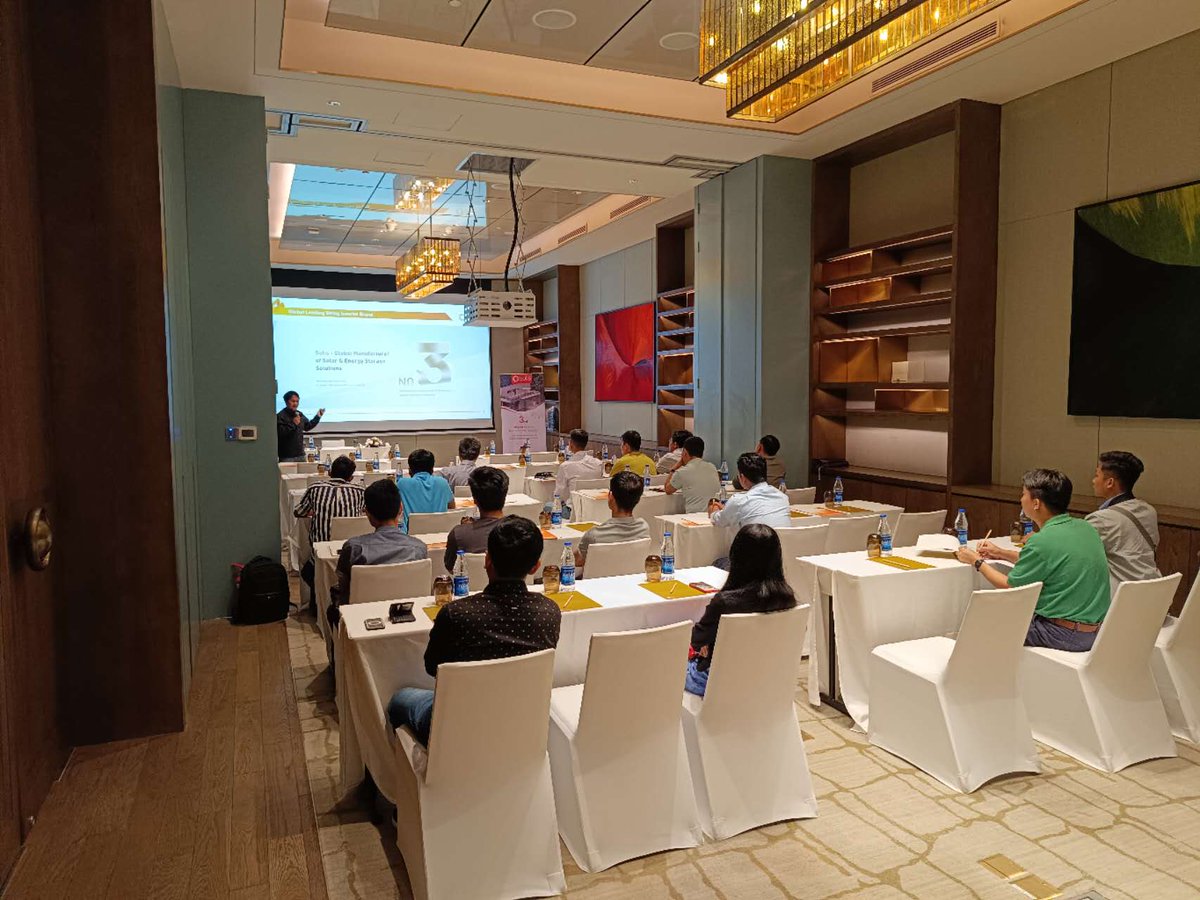 Solis_Inverters's tweet photo. #SolisTraining in #Yangon was a resounding success! The focus was on the cutting-edge Solis ๐๐ ๐๐ฒ๐๐ซ๐ข๐ ๐๐ง๐ฏ๐๐ซ๐ญ๐๐ซ๐ฌ and participants were intrigued by its seamless integration with generators. Featuring automatic generator On/Off control, our #hybrid inverters stand out for their #efficiency and versatility. A sincere thank you to all of you who actively participated in the training. Together, we advance expertise to deliver top-notch solutions and enhanced services to our customers.
Solis: The World's 3rd Largest PV Inverter Manufacturer ๐
#SolisInverter #solarenergy #EnergyTransition #Tier1Inverter