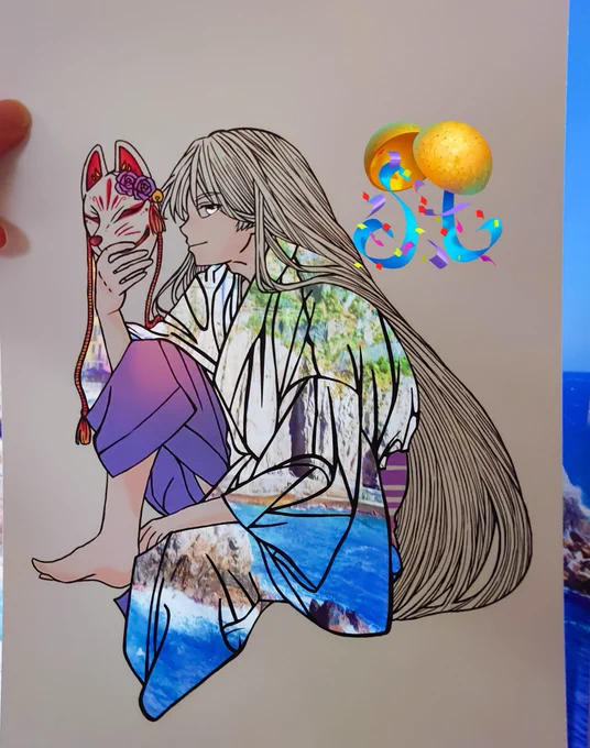 コミティアに向けて一作品完成しました目の色も変わるように切り抜いてます。画用紙も少し厚めなので、私が普段切り抜いてる画用紙より撮影はしやすいと思います。髪の毛も描き足しましたコラボ作品になるので額縁に入れての販売になります色々作品を作ってこばさんとお話進めていきます 