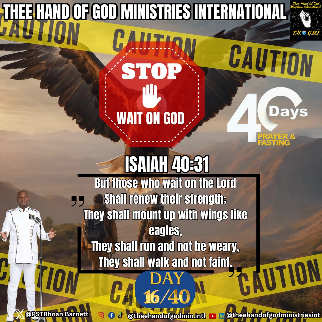 PSTRhoanBarnett's tweet image. Day 16/40 Nobody can wait on the Lord and come out empty handed (Isaiah 40:31)  God will do what He says He will do. He is not a man that He may lie. 
facebook.com/photo/?fbid=25…

#completetrust
#patience
#confidentendurance
#unyieldingfaith
#40daysoffastingandprayer