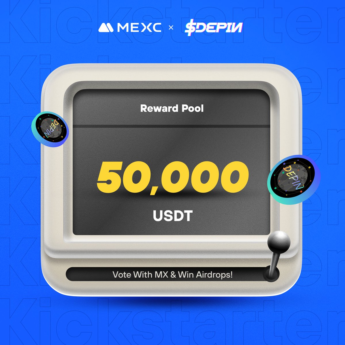 MEXC's tweet photo. .@DePINCoin, building a decentralized infrastructure network on BSC, is coming to #MEXCKickstarter 🚀

🗳Vote with $MX to share massive airdrops
📈 #DEPIN1/USDT Trading: 2024-01-31 08:00 (UTC)

Details: https://t.co/usbdQZZ5YA https://t.co/bC2DyaUsat