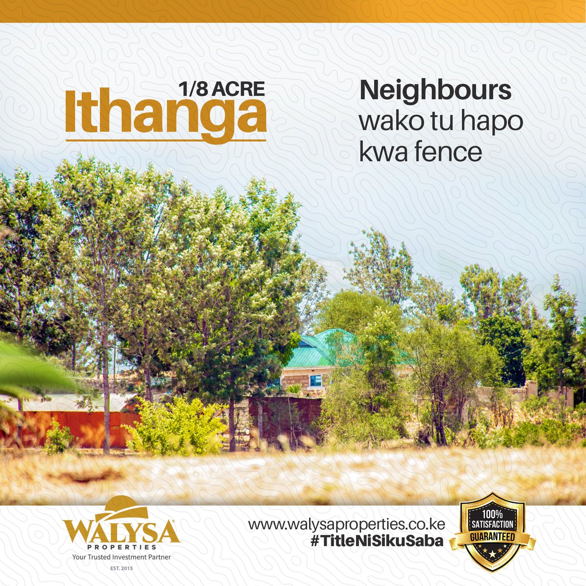 WalysaPlots's tweet photo. 𝗣𝗘𝗢𝗣𝗟𝗘 𝗜𝗡 𝗧𝗛𝗘 𝗛𝗢𝗢𝗗 🏘️ One of the most considered aspect by real estate #investors is ready neighbors.

At 𝗔𝗹𝗽𝗵𝗮 𝗚𝗮𝗿𝗱𝗲𝗻𝘀 𝗣𝗵𝗮𝘀𝗲 2️⃣ the neighbors are waiting for you. Call us to book a site visit now.

📱0746 920000
🔗 https://t.co/KEb6sE0HO2 https://t.co/tsNxKMj4Sk