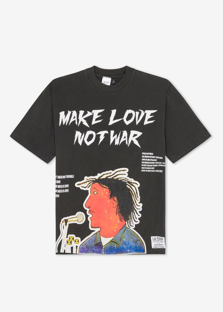 larawinc's tweet photo. This soft vintage t-shirt features YOUNG BOB MARLEY art with the added message of MAKE LOVE NOT WAR. Spread positivity and peace with this timeless design. https://t.co/eABLehZ5Nd