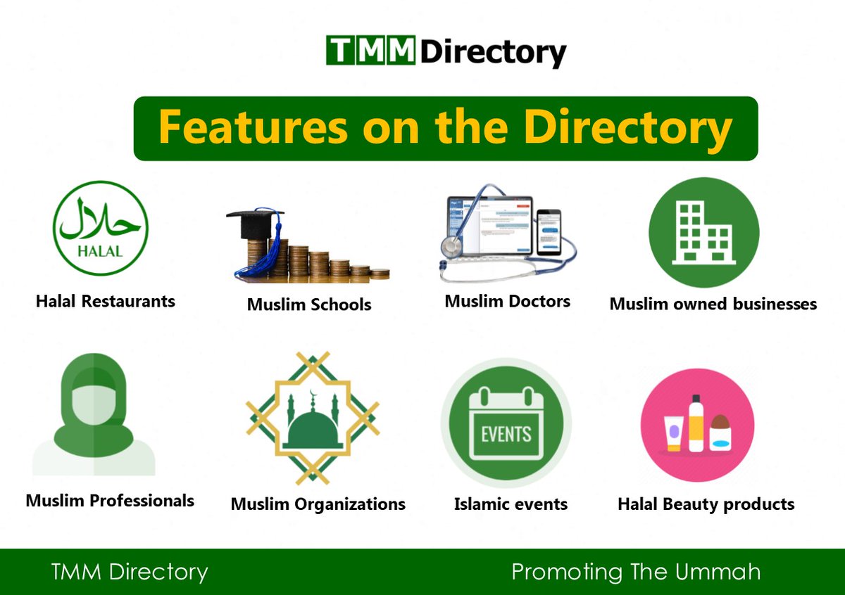TMM Directory is a listing of Muslim owned businesses, shariah-compliant businesses and Muslim professionals.

Our mission is to bring local Muslim businesses and the local Muslim community together.

Click this link to list your business on TMM Directory. forms.gle/JFjxSFjkqLQMY5…