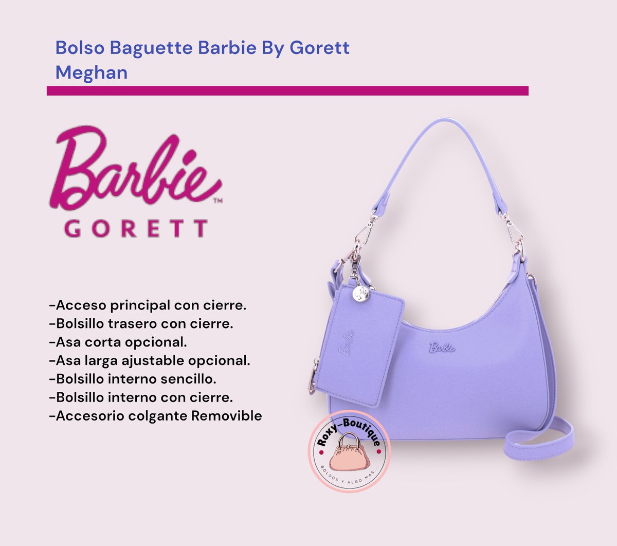 roxyBoutique84's tweet photo. #bolsodedama👜👝 #barbiebygorett Meghan
Aquí puedes ver más detalles1👉👉https://t.co/eQ9C8Ltje2
Disponible en dos colores.
#bolsosbarbie #bolsobarbie #bolsosgorétt #barbie #bolsobaguette #barbiebygorett #roxyboutique84 #barbiestyle #gorett https://t.co/75JlqePTyU