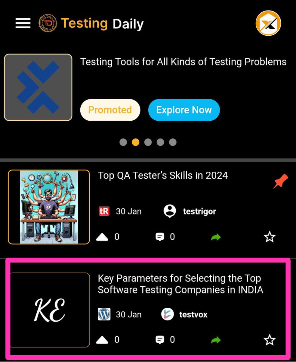 SH_TestingDaily's tweet photo. #30Jan: Read the first article in #TestingDaily is from @testvoxqa
https://t.co/QOduCuCFRA
#testvox #softwaretesting #testingdaily https://t.co/wnSKE7rRnp
