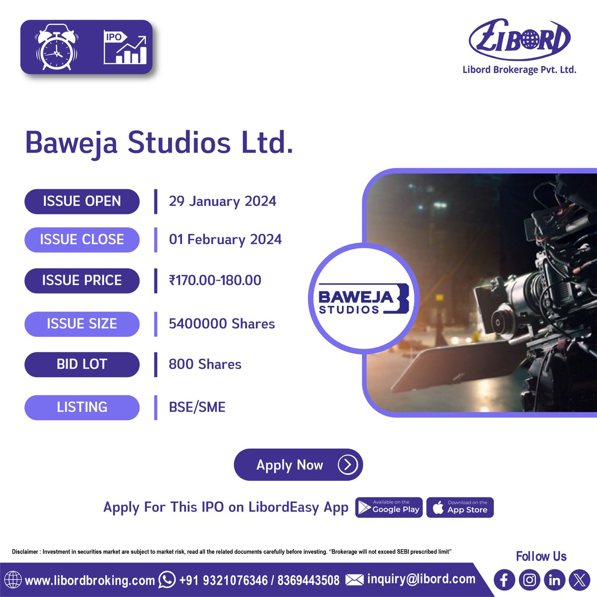 LibordBrokerage's tweet image. Harshdeep Hortico Ltd, Baweja Studios Ltd, Megatherm Induction Ltd and Mayank Cattle Food Ltd #IPO hit the market from #Today, book now

IPO Application Date: 29 January to 31 January 2024

Hurry to book your IPO at ekyc.libordbroking.com/eipo

#ApplyIPO #BookIPO #LatestIPO #IPOalert