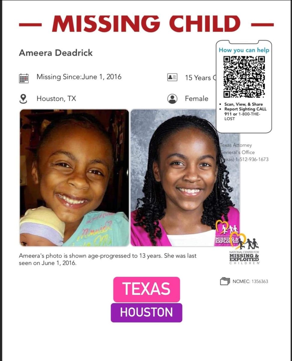 #Missing #missingchild #MissingPerson  #missingkid #missingteen #saveourchildren #savethechildren #protectthechildren #ProtectTheKids #ProtectTheChildren #Texas #Houston #StillMissing