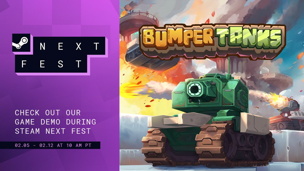 Bumper Tanks 💣 | Coming to Steam Next Fest tweet media