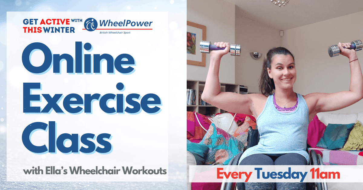 Exercise with Ella TODAY at 11am! 🙌 @EllaBee24 is ready to welcome you to this mornings class that gets underway via Zoom at 11am 🕚 BOOK a ticket on our website and we'll see you soon wheelpower.org.uk/sport-events/o… #OnlineExercise #WheelPower