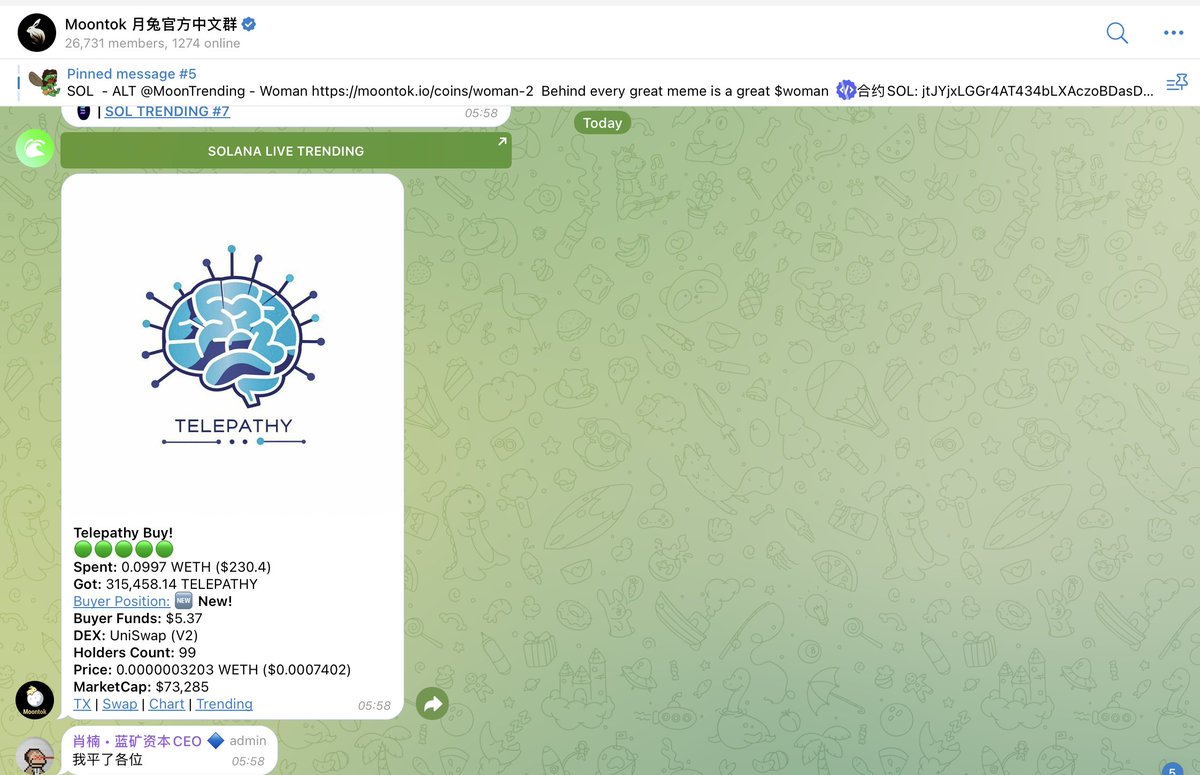 Telepathy coin tweet media