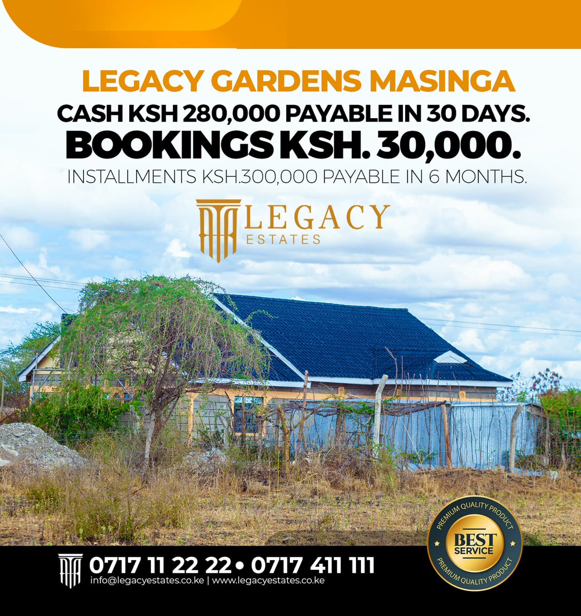 future_fortun's tweet photo. Invest in your future with Legacy Estates!

Secure your piece of Masinga paradise for just 280K. Book with 30K and enjoy easy installments of 300K payable over 6 months.

Build your dreams on solid ground. Invest smart, invest with Legacy Estates! #LegacyEstates #Masingaplots https://t.co/ePBewExgLs
