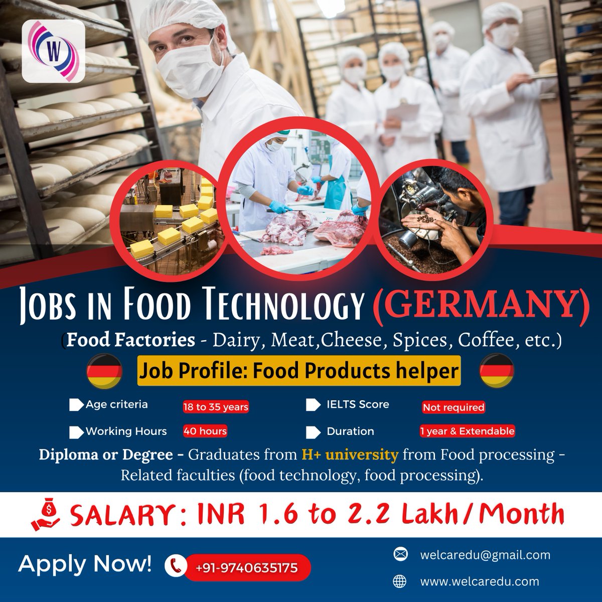 Food Technology Jobs in Germany. You can reach us at +91 9035340481 (WhatsApp) for more information. #TasteInnovation #CareerPath
#FoodIndustryJobs #TechJobsGermany #FoodTechCareer #FutureofFlavor #GermanyJobs #technology #food #germany #job #welcareoverseas #drnareshbhati