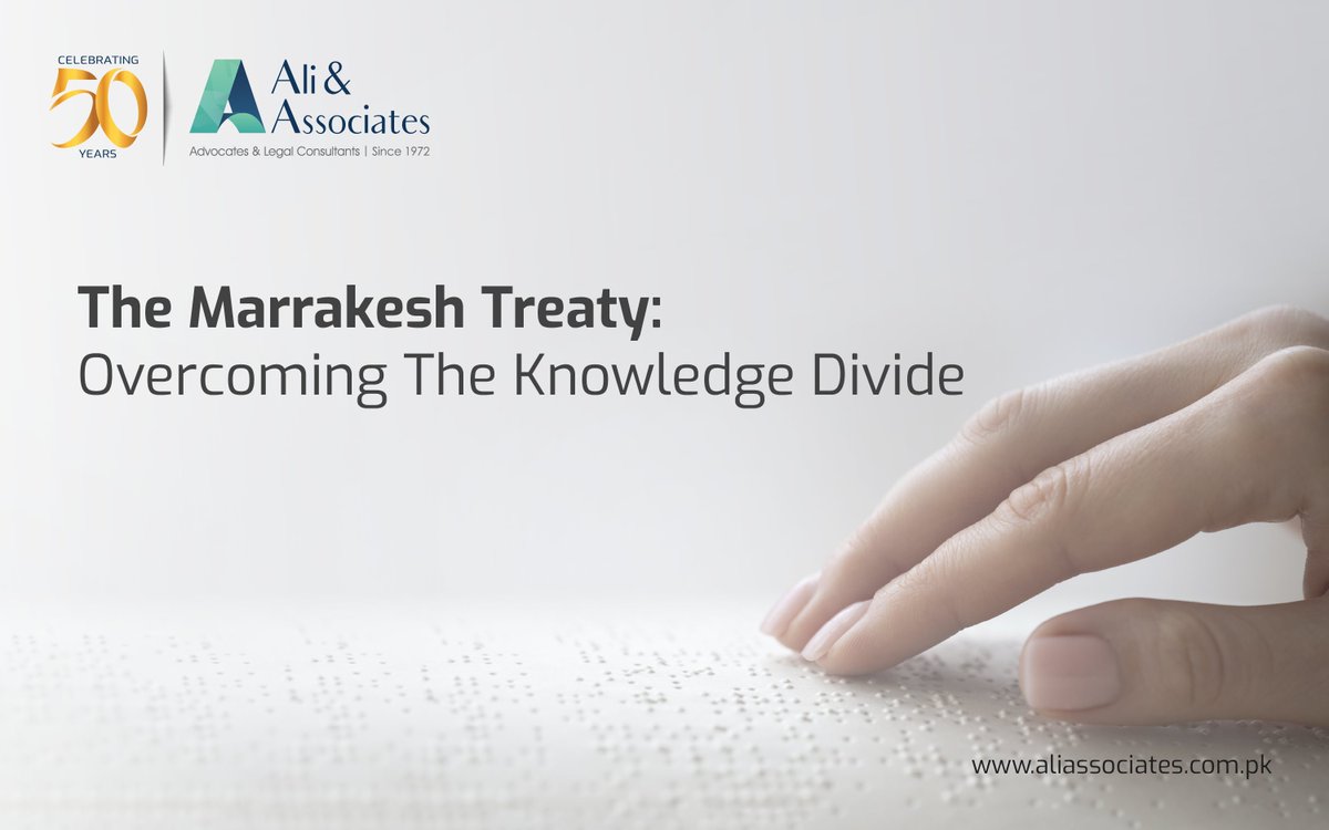 Breaking the '#book famine' – #Pakistan embraces the #MarrakeshTreaty!

Learn how the Treaty aims to break down barriers for individuals with print disabilities and pave a way towards inclusivity and equitable access.

Read More: aliassociates.com.pk/news/The-Marra…

#AliAssociates #Copyright