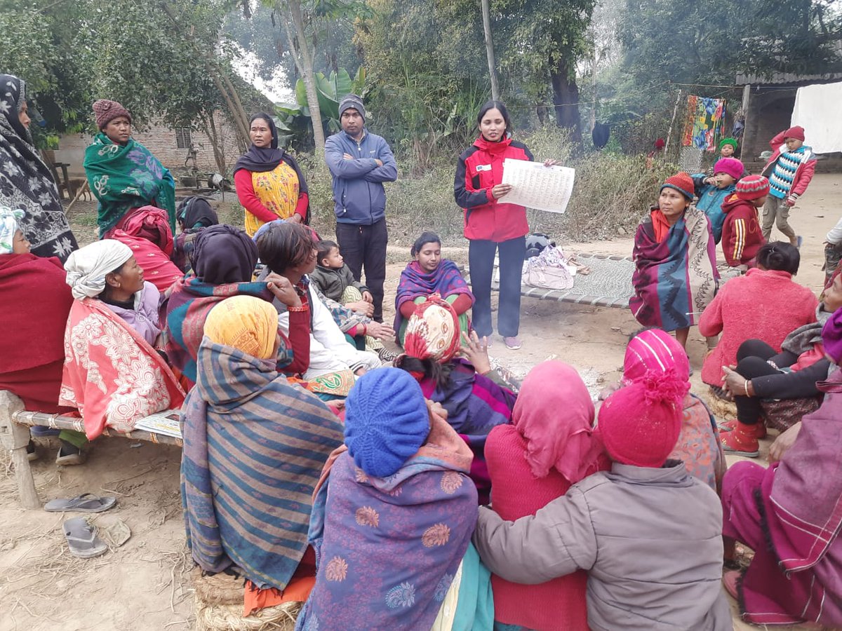 #WeDoNotStop @NepalRedCross #STRONGinDRM are braving wintery conditions in the #Terai region #Nepal to bring information to communities on weather forecasts & actions to take to help protect themselves during possible #ColdWaves #AlwaysThere #EuAid 🇩🇰🇪🇺🇳🇵