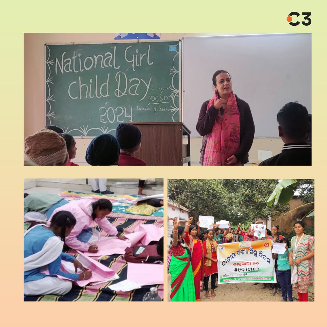On the occassion of #NationalGirlChildDay 2024, C3 celebrated the spirit of #girlsempowerment across our various project locations. In Chhattisgarh, girls from higher secondary schools participated in poster making, poetry and poem competitions that highlighted the role of young