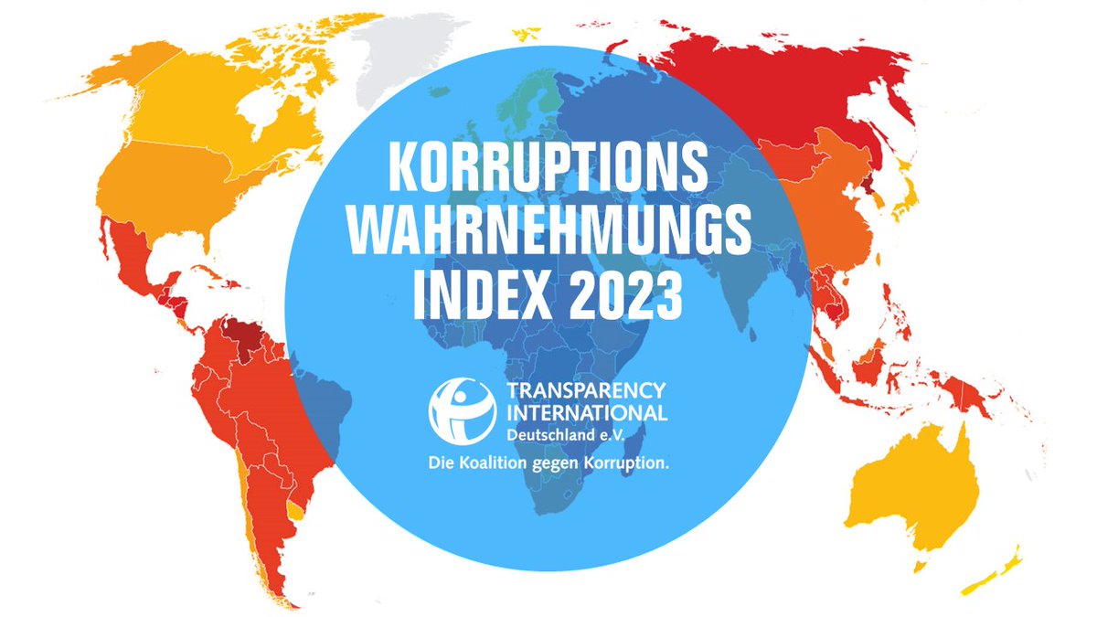 OUT NOW: Der neue #Korruptionswahrnehmungsindex ist erschienen! Wie schneidet Deutschland im #CPI2023 ab? Welche Trends gibt es weltweit? Wo nimmt #Korruption zu und wo sehen wir Fortschritte? 👉 Mehr erfahren: transparency.de/cpi