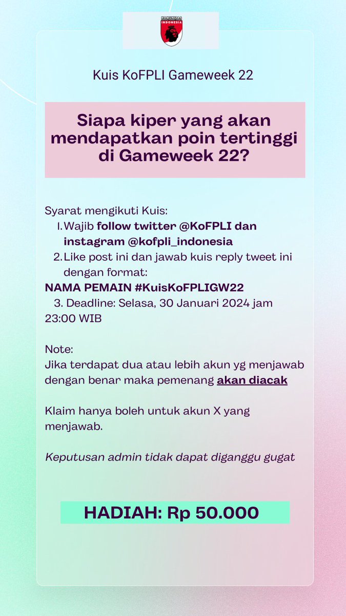 Komunitas FPL Indonesia tweet media