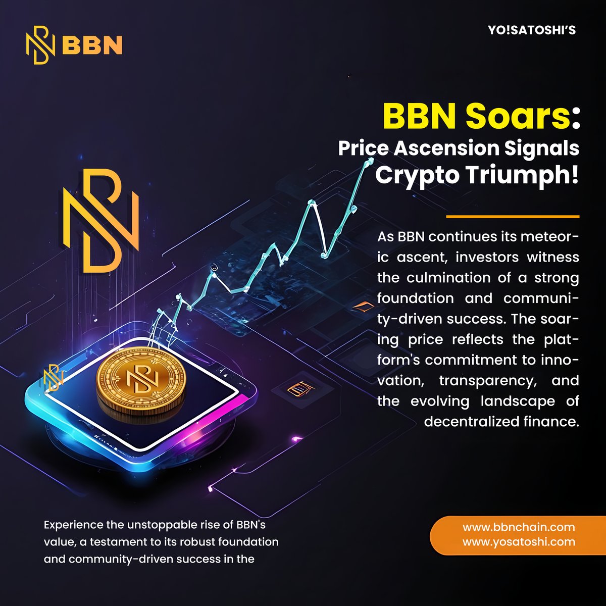 BBNChain's tweet photo. A Remarkable Journey of Value Surge, Forged on a Strong Foundation and Fueled by Community Triumph. 🚀💎

𝙅𝙤𝙞𝙣 𝙩𝙝𝙚 𝙧𝙚𝙫𝙤𝙡𝙪𝙩𝙞𝙤𝙣!�
https://t.co/tx1Pm9TVt1

 #BBNRise #CommunitySuccess https://t.co/8ysuXsGxUw