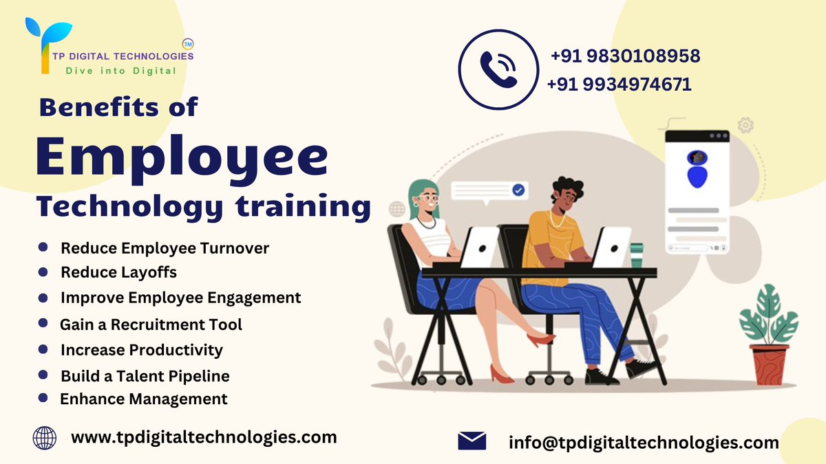 Benefits of Employee Technology Training!! 

Visit us:- tpdigitaltechnologies.com

#technology #technologytraining   #itconsultingservices #networksecurity  #ecommerce  #websitedesign #webdevelopment #tpdigitaltechnologies #webdesign #technologies #webdesigner #kolkata #website