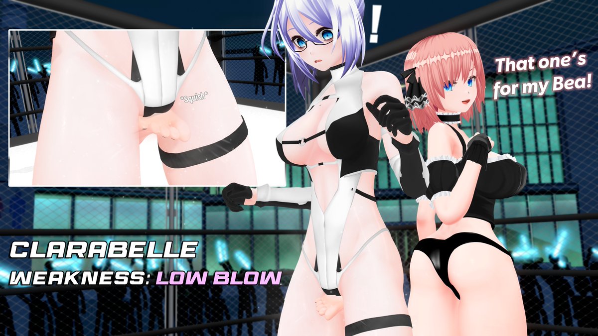 cb_mmd's tweet photo. If you see this
Post moves your OC is weak to:

Well, Clara's weakness is... 😖
(ft. Yuki from @KinkyFighting!) https://t.co/rLVa86EeS7