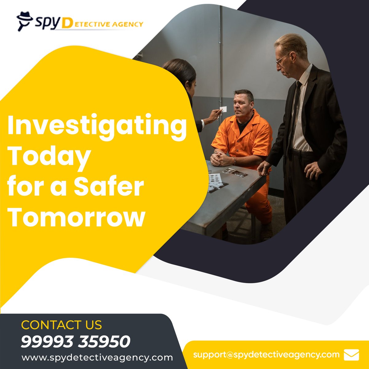 🔍 At SPY, we're dedicated to ensuring a secure future by delving into the present. Our team of skilled investigators works tirelessly to uncover potential risks, safeguarding you and your loved ones. 🌐 : spydetectiveagency.com #Detective #Investigation #CrimeSolvers #SPY