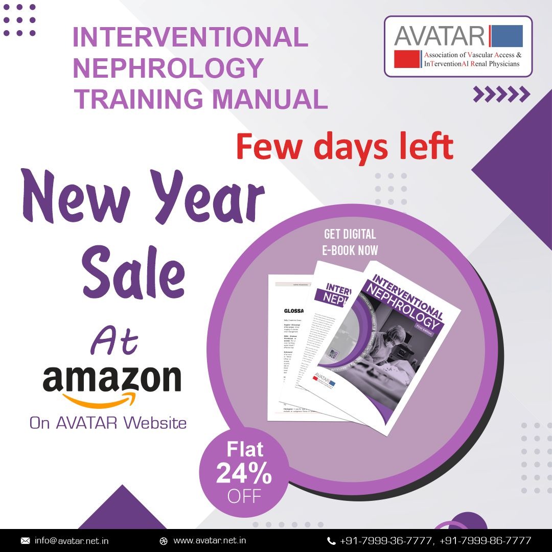 Last 2 days left for #NewYear2024 sale on #Interventional #Nephrology handbook Get your copy now on #Amazon : rb.gy/l6b0g9or @AVATAROrg Website: avatar.net.in/Home/book_type Applicable till stocks last