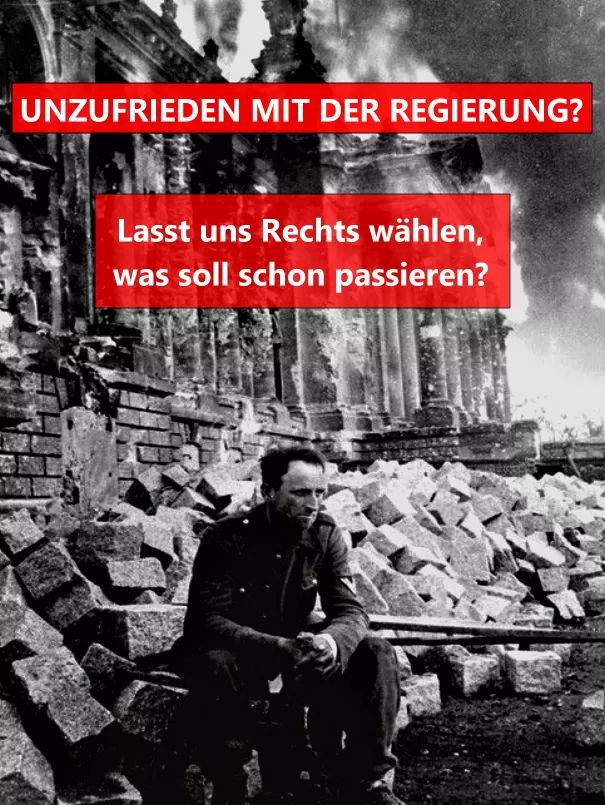 Guten Morgen. Heute vor 91 Jahren wurde Adolf Hitler von Reichspräsident Paul von Hindenburg zum Reichskanzler ernannt. Nach 12 Jahren war Deutschland ein Trümmerhaufen, denkt immer daran!
Ich wünsche Allen einen erfolgreichen Dienstag.😉🙏🙋‍♂️