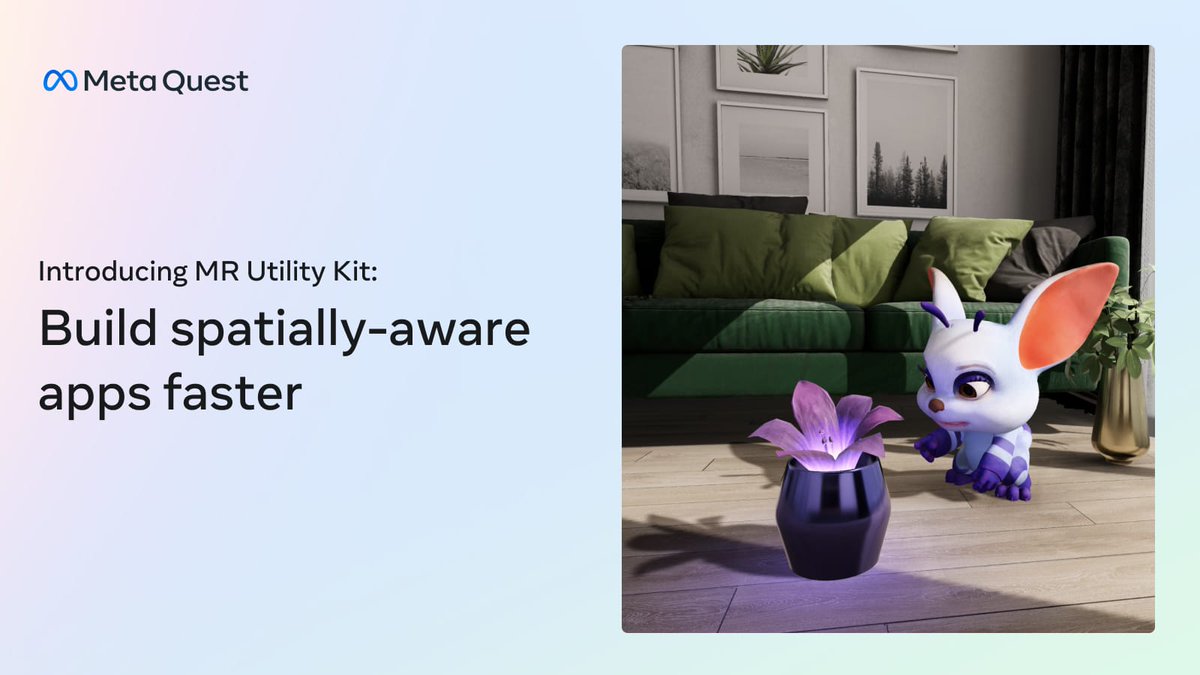 visualytes's tweet image. Level up your Quest 3 MR game with the MR Utility Kit!  This handy toolkit in v60 simplifies building spatial awareness into your apps.  Check it out and craft mind-blowing MR experiences! ✨
developer.oculus.com/blog/introduci…

#META #apps #utilityfunctions #V60
