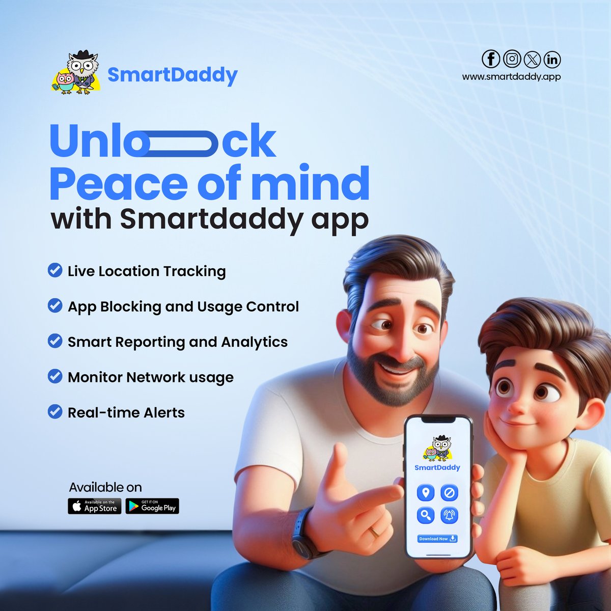 SmartDaddy_App's tweet photo. Empower your parenting journey with SmartDaddy: Unlock peace of mind through advanced parent control features. 📷📷
.
.
Visit Us - https://t.co/dMVQsHN4uU
Contact Us - support@smartdaddy.app
.
.
.
#ChildSafety #ParentalAwareness #DigitalParentingTools #SecureTechParenting https://t.co/0nRajxYK4M