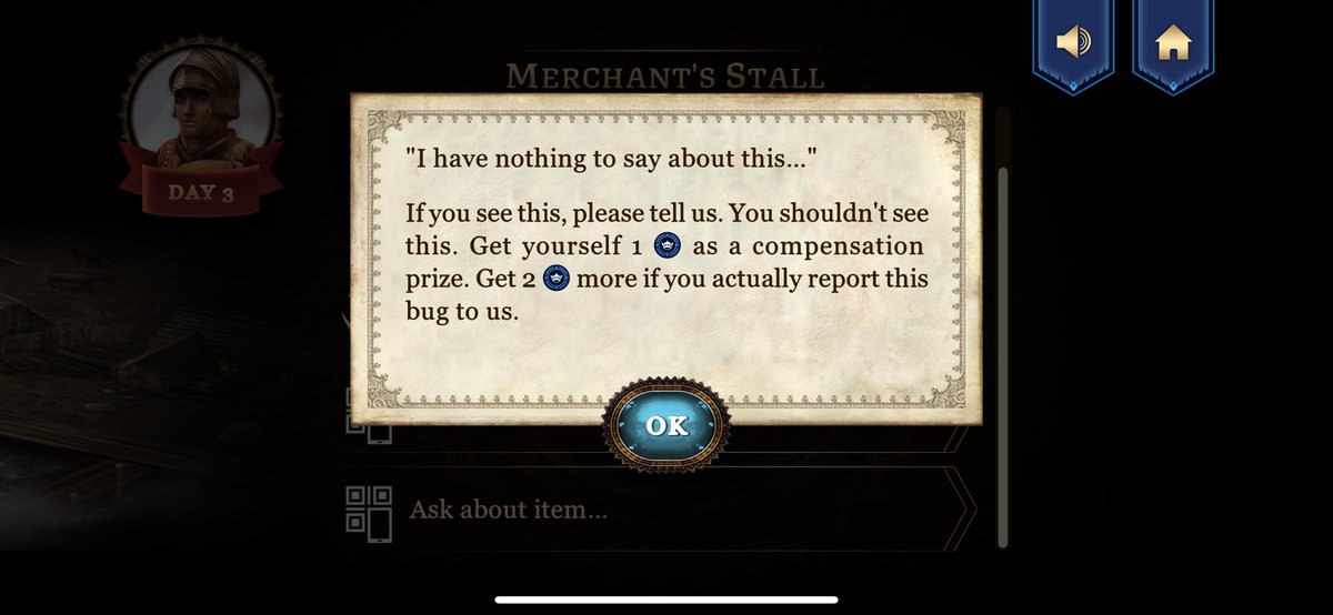 carter32x32's tweet photo. @luckyduckgames in destinies myth and folklore scenario 3 if you ask the merchant stall about the net this pops up https://t.co/jhLLQdcPyK