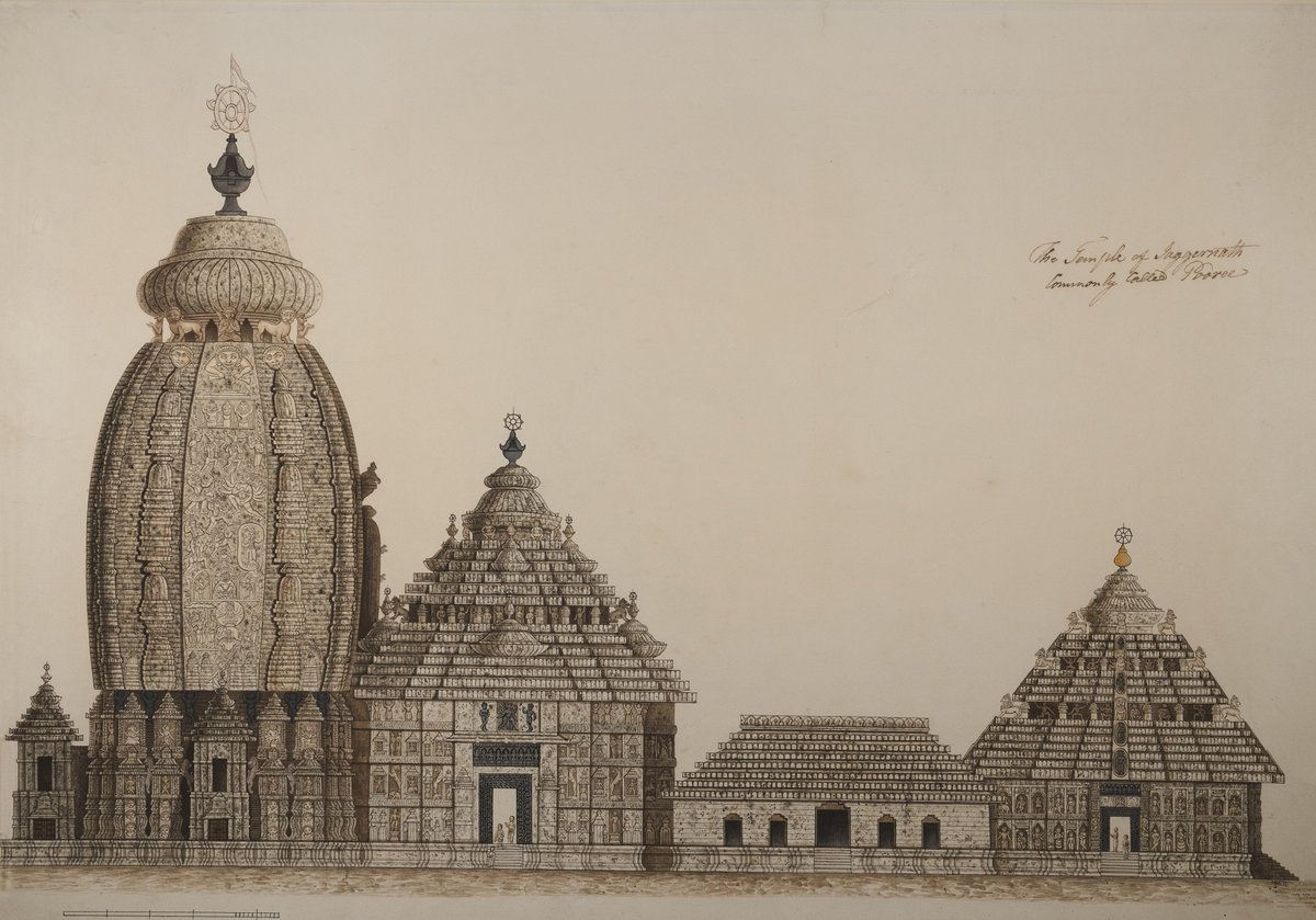 rahulsagar's tweet photo. In 1820, a “native” padded down to shore at Puri and made this incredible drawing of the Jagannath Temple 

Only recently have I been to piece together the painful story behind this beautiful work… https://t.co/l5CNCMS76A