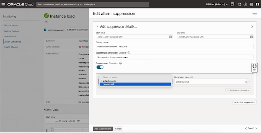 ninecon's tweet photo. Announcing support for alarm suppression and alarm history by dimension in OCI Monitoring https://t.co/HP6cDX6ve1 https://t.co/o3nfP9YLxk