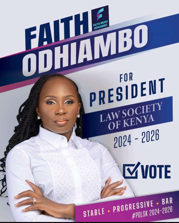 After thorough consideration of each LSK presidential candidate's manifesto and CHARACTER, I confidently endorse Faith Odhiambo to lead the society as the next LSK President.