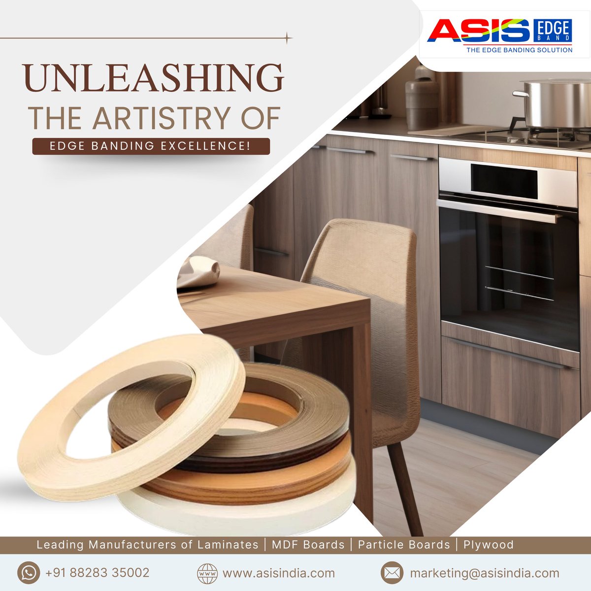 asisgroupindia's tweet photo. Wrap it Right with the Latest in Edge Band Trends

Explore our range of products at https://t.co/ndlAiNZBOn. To reach us https://t.co/053ShJt5aE 
 
#asis #asisindia #india #edgeband #laminate #plywood #mdfboard #sustainable #interior #modern #modernliving #home #design https://t.co/6SzLP6mS7v