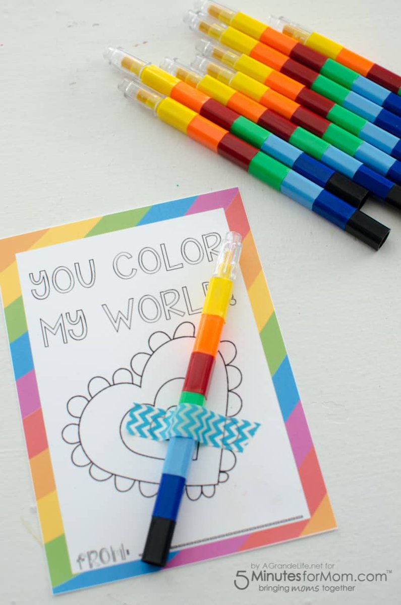 “You Color My World” Free Printable Valentines dlvr.it/T23gWY