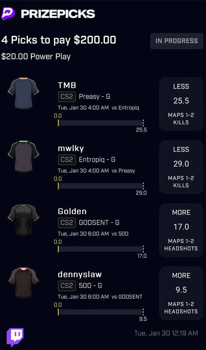 stackpropz's tweet photo. 🦉🧪CS2 4 MAN $20 -> $200
🫳🏾Preasy v Entropiq should be blowout
🫳🏾Golden 17.5-18.0 everywhere. Value.
🫳🏾Denny 9.5 is simply too low. 11.3 avg.
❤️$100 TO FOLLOWER WHO LIKES IF WE TO 4/4.
😈MY VIP CORD -> https://t.co/u8NjAQrKM8
#StackPropz🧪 #PrizePicks #CS2 #WakeNCash #Explore #GamblingX #PrizePicksCS2