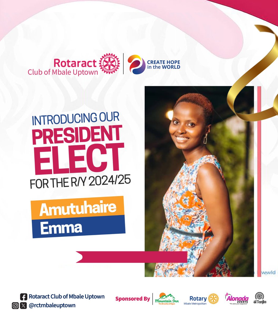 We are excited ro introduce our President Elect who brings a wealth of experience, passion, and a commitment to excellence. Well in Prospective President Emma Amutuhaire. (The Uptown Magician)