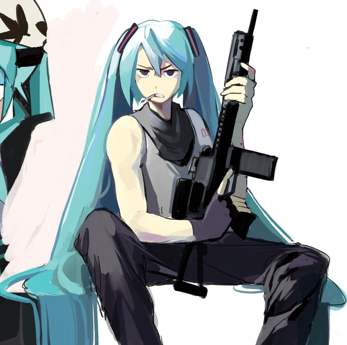 thank you for y'all attention here's tacti miku that  drew 1-2 years ago