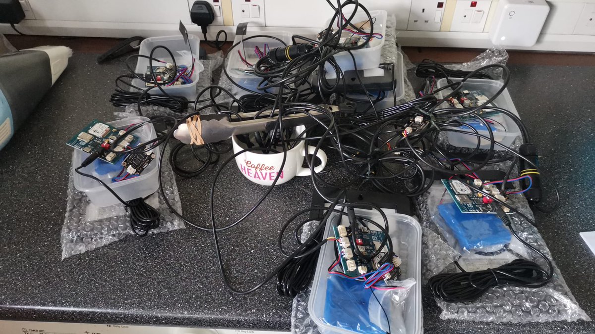 Final 10 devices delivered for deployment.

Batch 3 comes with bigger batteries and, like everything else in our lab right now, brick dust.