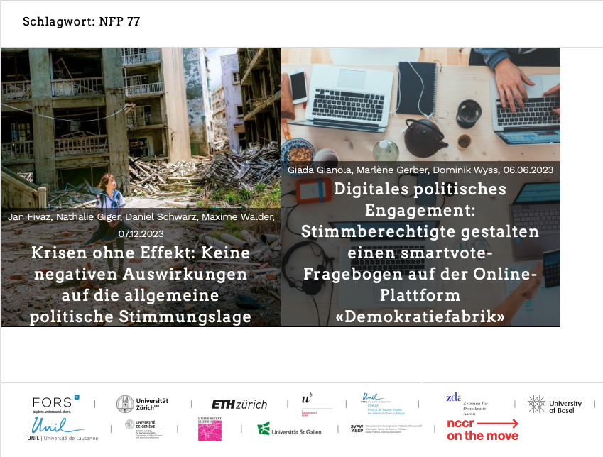 New blog series: Political science findings from various NRP 77 projects. The 'DeFacto' platform (@defactoexpert) brings the results of university research and expert knowledge from politics and related social sciences closer to an interested audience: defacto.expert/tag/nfp-77/