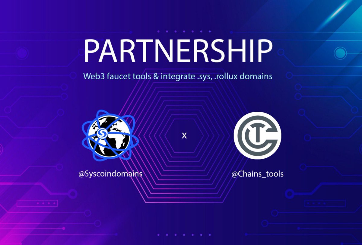SNS.sys ๐ค SNS.rollux (@syscoindomains) on Twitter photo ๐Thrilled to unveil our #partnership with <a href="/chains_tools/">Chains.tools ๐ ๏ธ All-in-one crypto toolbox</a>
๐คTogether, we've launched the #web3 faucet tool for <a href="/syscoin/">Syscoin</a> + <a href="/RolluxL2/">ROLLUX</a>. Plus, we're seamlessly integrating SNS into the entire #chainstools ecosystem.
โก๏ธExciting updates coming your way ๐๐#Syscoin #Rollux ๐Thrilled to unveil our #partnership with <a href="/chains_tools/">Chains.tools ๐ ๏ธ All-in-one crypto toolbox</a>
๐คTogether, we've launched the #web3 faucet tool for <a href="/syscoin/">Syscoin</a> + <a href="/RolluxL2/">ROLLUX</a>. Plus, we're seamlessly integrating SNS into the entire #chainstools ecosystem.
โก๏ธExciting updates coming your way ๐๐#Syscoin #Rollux