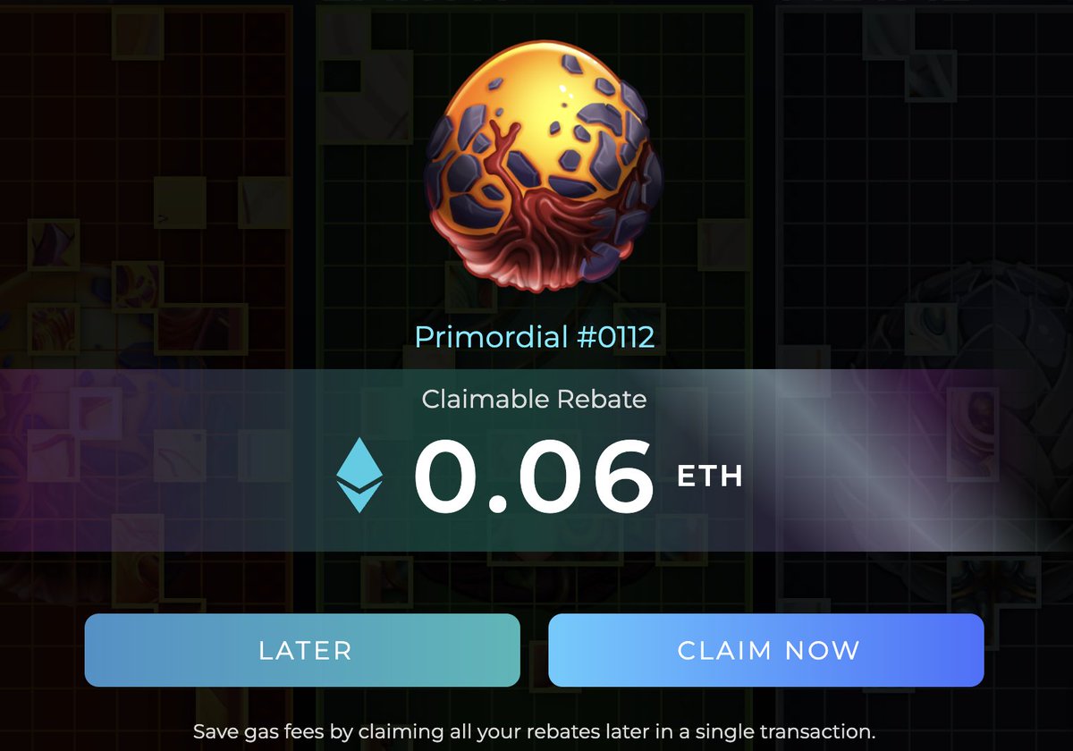 0xCryo's tweet photo. @CryptantCrab Got mine with 0.06eth rebate. Lucky day~ https://t.co/XrtZxIOI5j