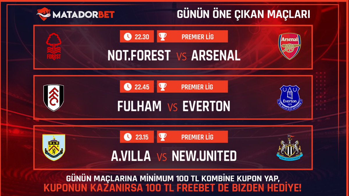 💸KUPONUN KAZANIRSA +100 FREEBET!

⚽️ Günün Karşılaşmalarına Minimum 100 TL Kombine Kupon Yap, 

🎁 Kuponun Kazanırsa 100 TL Freebet Hediye! 

⚠️ Her maçın oranı en az 1,50 olmalıdır. 

✍️ Bahis Yap 👉 cutt.ly/59vd627 

#matadorbet #matadorbetgiris #denemebonusu