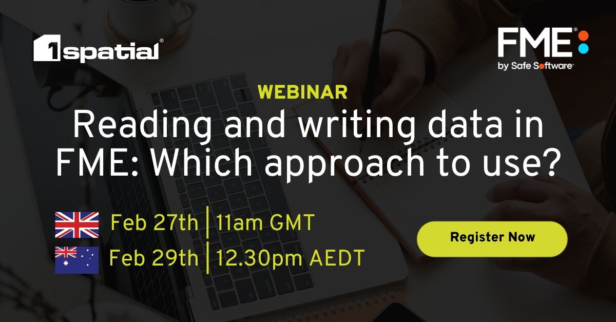 👩‍💻#FMEWebinar
This webinar delves into additional functionality exposed by using Feature Readers and Writers…and when it's best not to use them!

🗓️ UK - Tues 27th Feb, 11am bit.ly/49vtVaH
🗓️ Australia - Thurs 29th Feb, 12:30pm bit.ly/47WLXkC