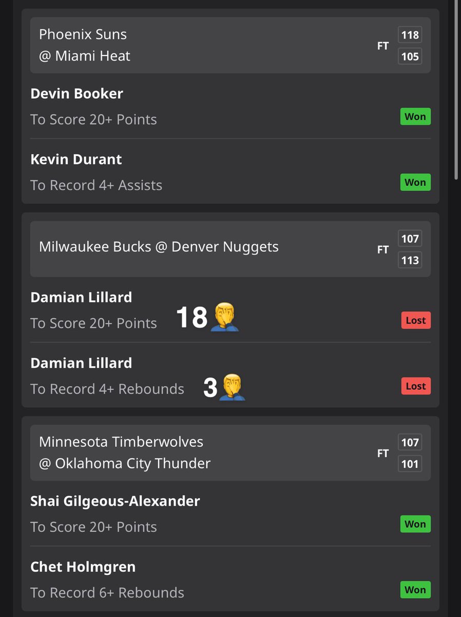 So unlucky not to hit on both builders last night👎

2 Lillard Points and 1 rebound, incredibly close🤦‍♂️

WE GO AGAIN TONIGHT💥