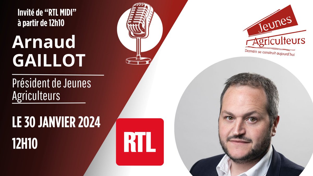 .<a href="/gaillot_arnaud/">GAILLOT Arnaud</a> sera l'invité de <a href="/RTLFrance/">RTL France</a> à partir de 12h10